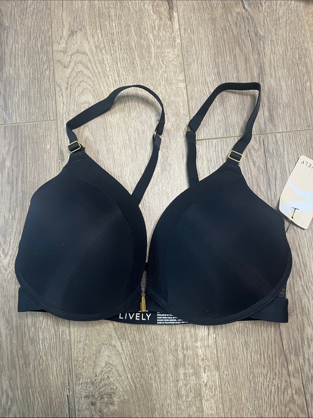 LIVELY Women's Lace Bra 47675 Smoke Black Size 34 DD NWT
